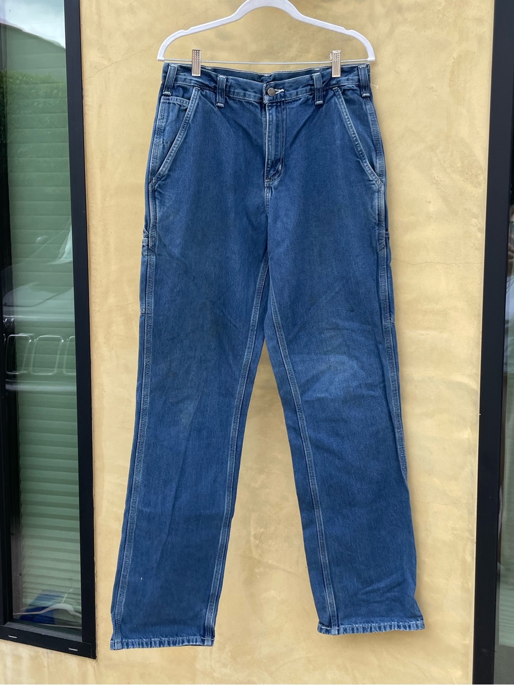 Carhartt Men's Dark Blue Straight-Leg Denim Jeans